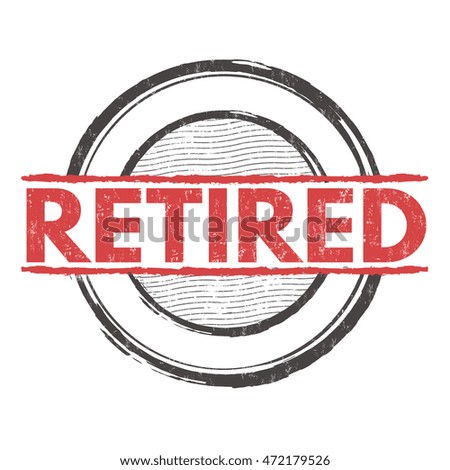 Retired grunge rubber stamp on white background, vector illustration
