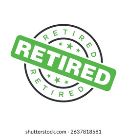 Retired Letter Rubber Stamp Template Design