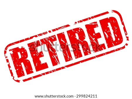 Retired red stamp text on white