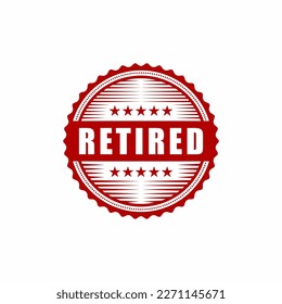 retired round grunge vintage sign label. retired stamp