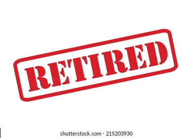 RETIRED Rubber Stamp vector over a white background.