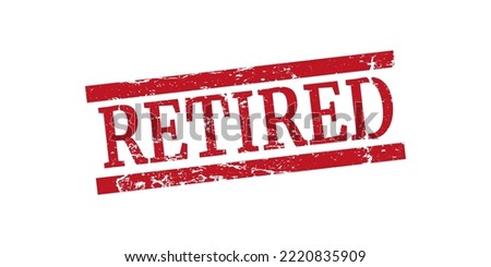 RETIRED Rubber Stamp vector over a white background.