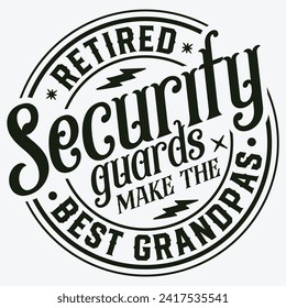 Guardias de seguridad retirados hacen el diseño de las camisetas de los mejores abuelitos