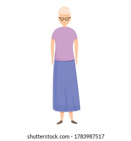 Retired woman icon. Cartoon of retired woman vector icon for web design isolated on white background