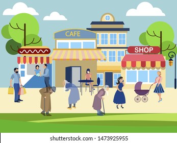 Retirees are invisible to society. In minimalist style Cartoon flat vector illustration