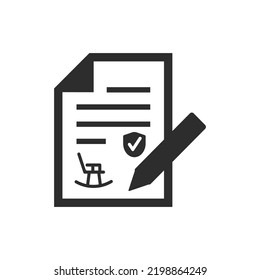 Retirement agreement icon. Monochrome black and white symbol