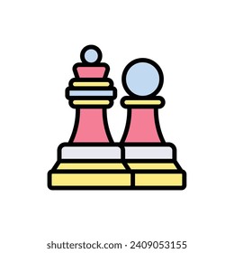 Retirement Chess Icon Vector Illustration
