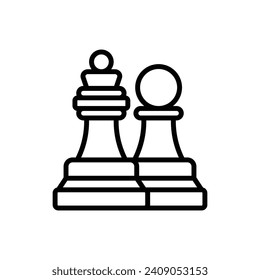 Retirement Chess Outline Icon Vector Illustration