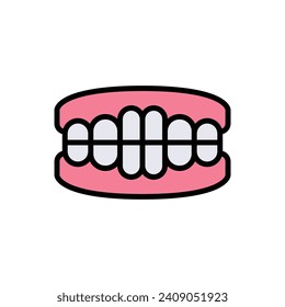 Retirement Denture Icon Vector Illustration