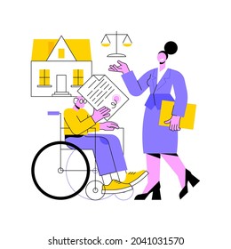 Retirement estate planning abstract concept vector illustration. Retirement living residence, estate planning, inheritance management, financial advisor and lawyer services abstract metaphor.