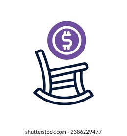 retirement fee dual tone icon. vector icon for your website, mobile, presentation, and logo design.