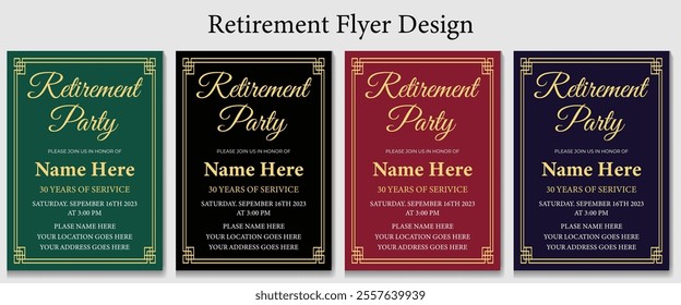 Retirement flyer design Template, a4 poster. Retirement flyer, social media design template, old, elder, cool, peace, chill, illustration, funny, vintage, century, fashion, grand father, experience.