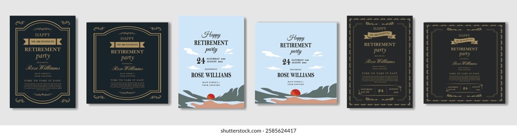 Retirement Flyer Design Template. Retirement Party Invitation Layout, square banner, and a4 poster, Retirement flyer template. Happy retirement party flyer design.