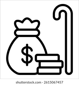 Retirement Fund Icon Element For Design