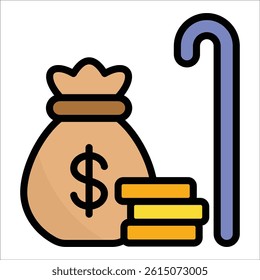 Retirement Fund Icon Element For Design