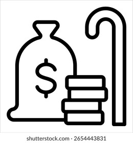 Retirement Fund Icon Element For Design