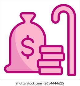 Retirement Fund Icon Element For Design