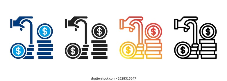 Ícone do Fundo de Aposentadoria Definir Coleção de Estilo Diferente
