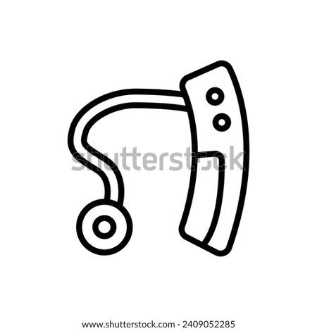 Retirement Hearing Aid Outline Icon Vector Illustration