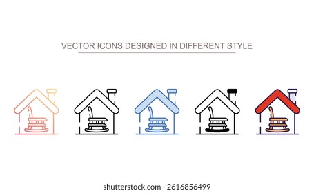 Retirement Home icon design with white background stock illustration
