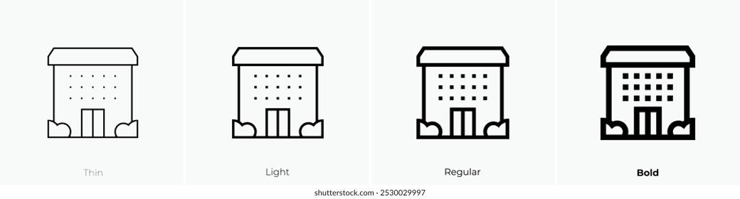 retirement home icon. Thin, Light Regular And Bold style design isolated on white background