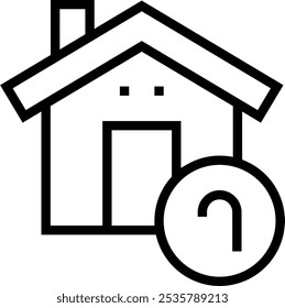 retirement home icon. Thin linear style design isolated on white background