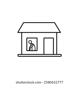 Retirement home icon Vector logo set flat