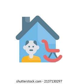 Retirement Home Vector Flat Icon design illustration. EPS 10 File on White background