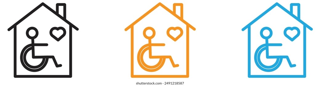 Retirement home vector logo set collection for web app ui