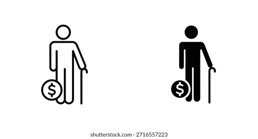 Design-Kollektion für Rentensymbole. Vektorzeichen und Symbol für UI-Designs