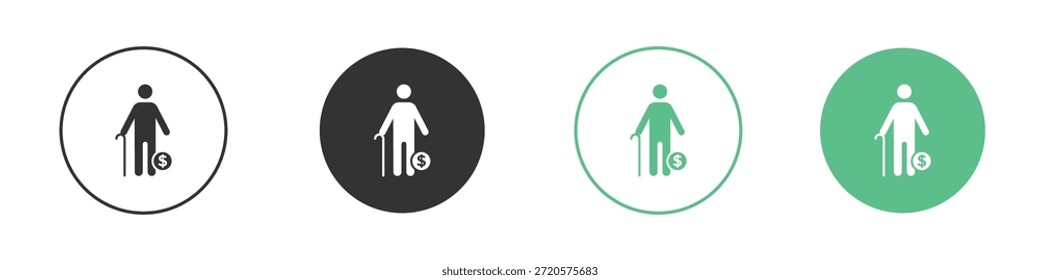Retirement icon pictograms. Vector eps 10