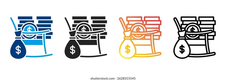 Retirement Icon Set Different Style Collection