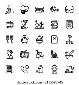 retirement icon set illustration vector graphic
