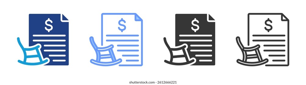 Retirement icon set multiple style collection