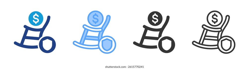Retirement icon set multiple style collection