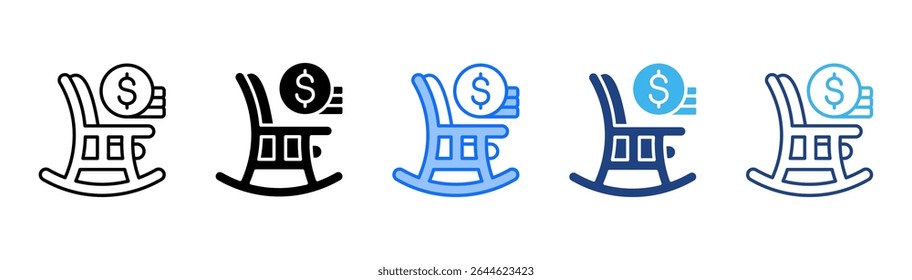 Retirement icon set multiple style collection