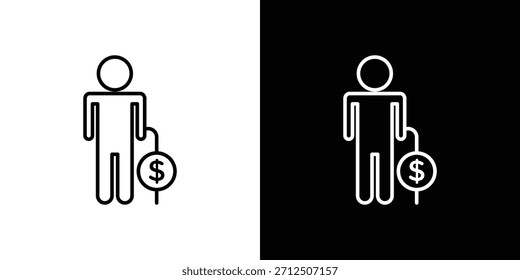 Icono de retiro en estilo lineal simple.