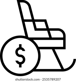 icono de jubilación. Diseño de estilo lineal delgado aislado sobre fondo blanco