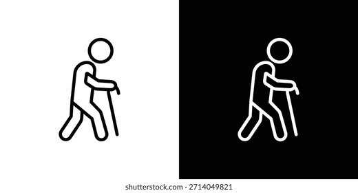 Icono de retiro en estilo plano y trazo delgado.