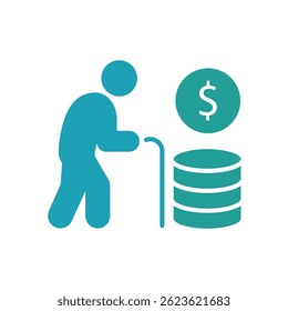 retirement icon. vector.Editable stroke.linear style sign for use web design,logo.Symbol illustration.