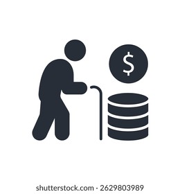 retirement icon. vector.Editable stroke.linear style sign for use web design,logo.Symbol illustration.