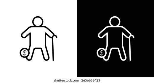 Retirement icon for website, vector design template elegant style