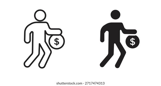 Retirement icons. Pixel perfect. Vector outline icon. Flat logo concept.