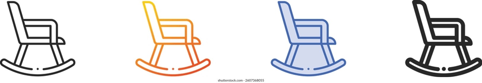 retirement icon.Thin Linear, Gradient, Blue Stroke and bold Style Design Isolated On White Background