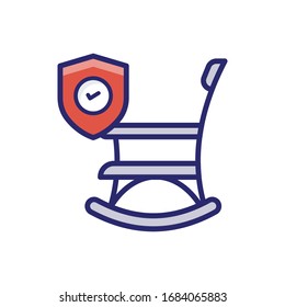 Retirement Insurance Filled Outline vector illustration icon.