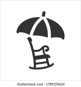 Retirement insurance icon, vector graphics
