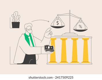 Ilustración vectorial de concepto abstracta de inversiones de jubilación. Planificación financiera de jubilaciones, inversiones para personas de edad, desarrollo presupuestario de jubilados, contribución en metáfora abstracta de la cuenta de pensiones.