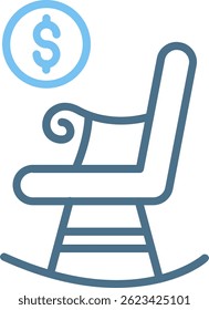 Retirement Line Two Colour Icon