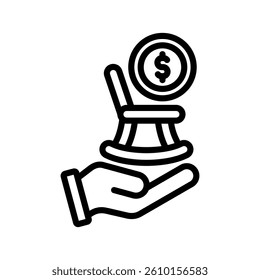 Retirement Line Vector Illustration On White Background.