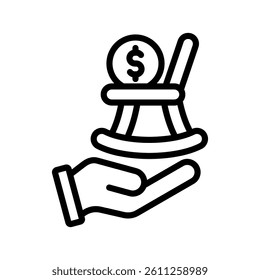 Retirement Line Vector Illustration On White Background.